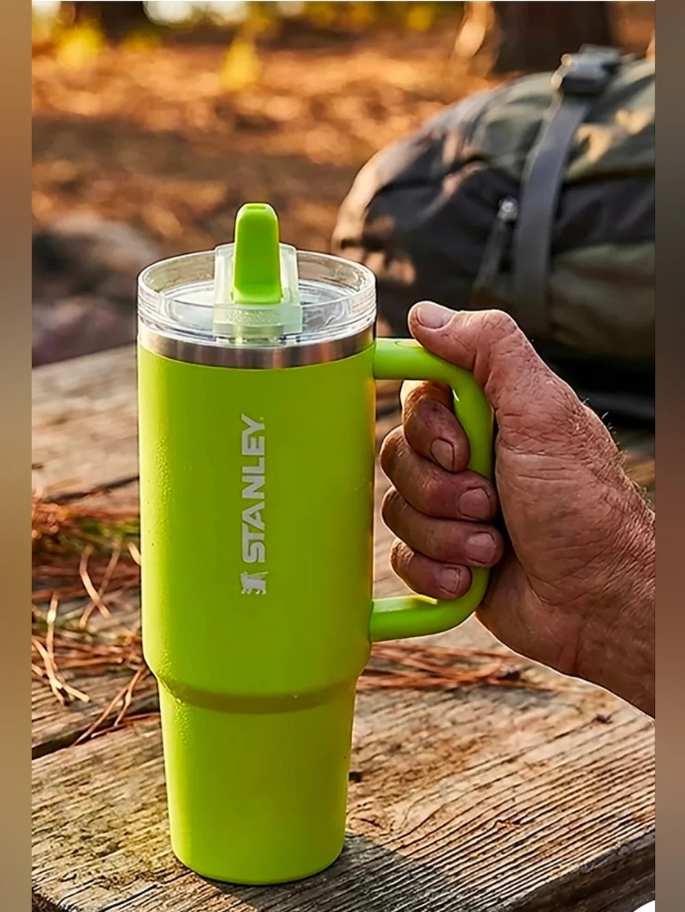 Stanley 30oz Quencher ProTour Flip Straw Tumbler In Chartreuse. NEW - Picture 2 of 8